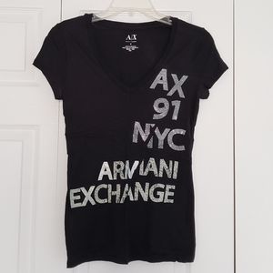 Armani Exchange Black Graphic Shirt